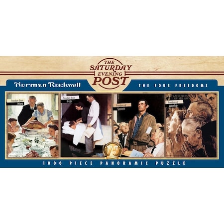 Masterpieces 13 x 39 in. Norman Rockwell the Four Freedoms Panoramic Puzzle - 1000 Piece 71817
